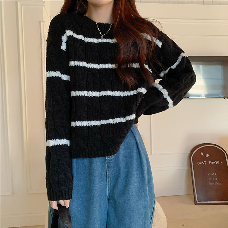 Monroe Knit Sweater | Atasan Sweater Rajut Wanita Lengan Panjang Oversize Jumbo Import