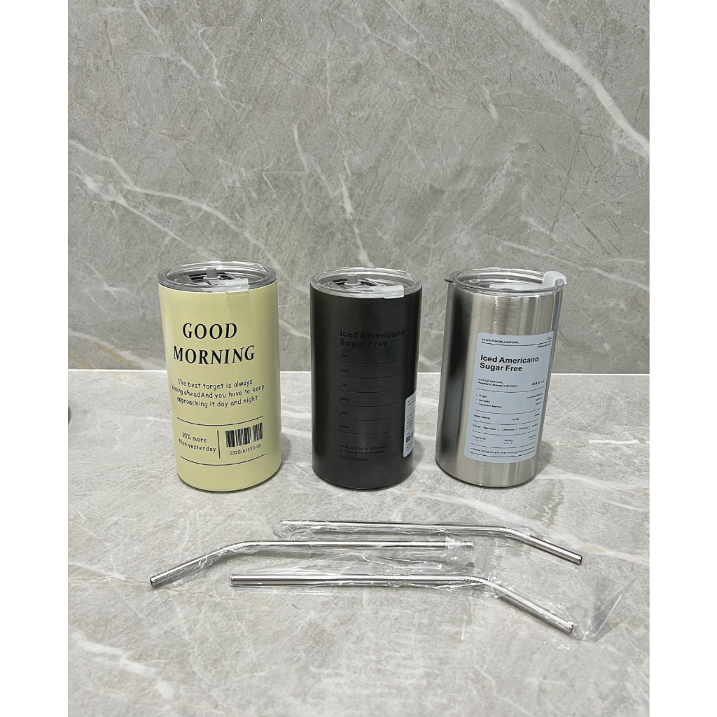 Keanu Stainless 304 Tumbler Botol Gelas Kopi Teh Astetik FREE Sedotan