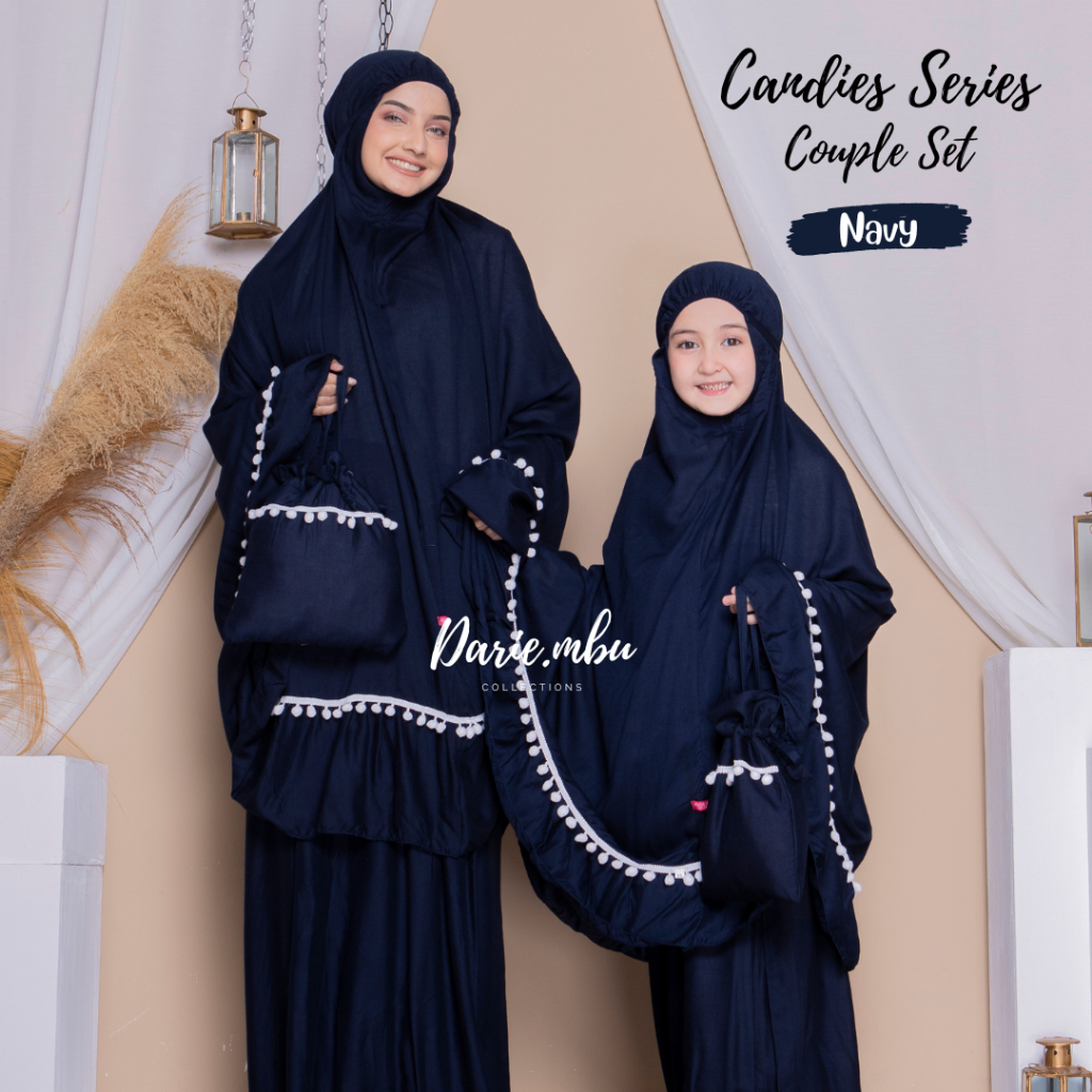 Mukena Couple Ibu dan Anak Rayon Premium Candies Series