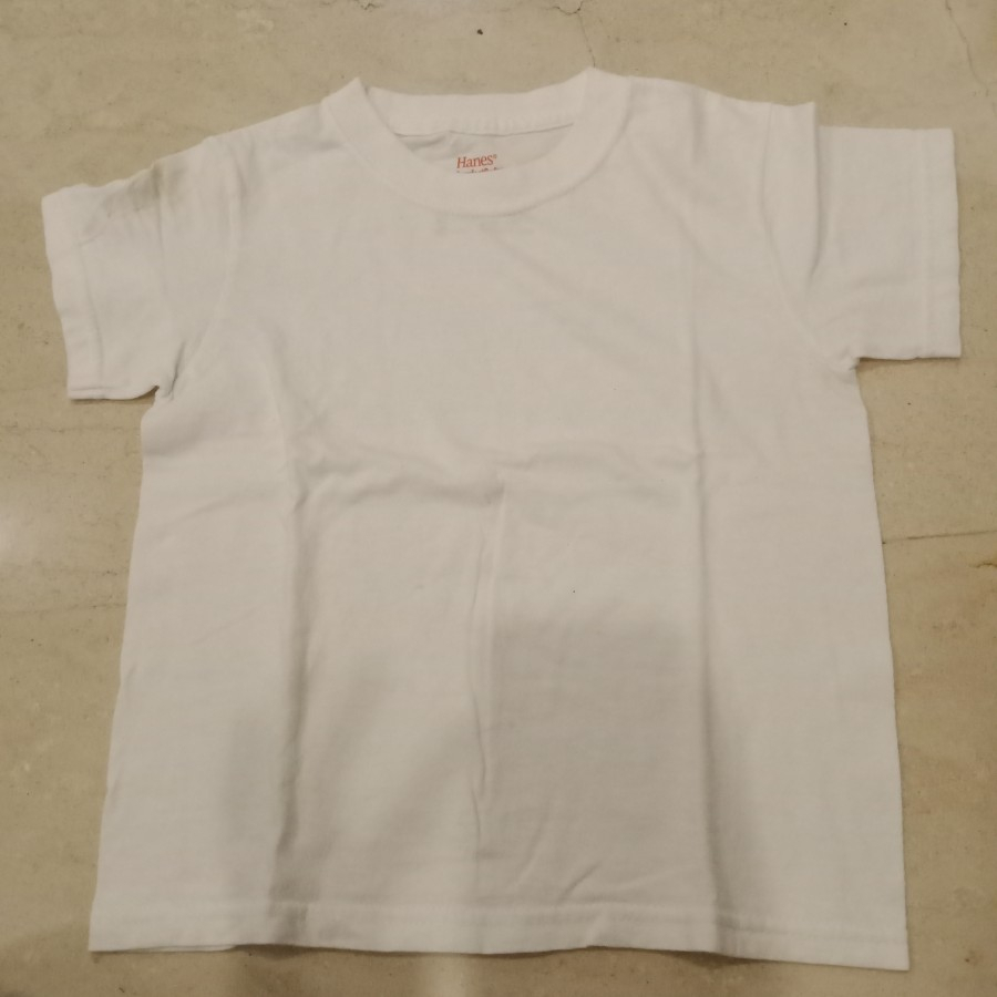 Preloved Kaos anak polos white Hanes XS