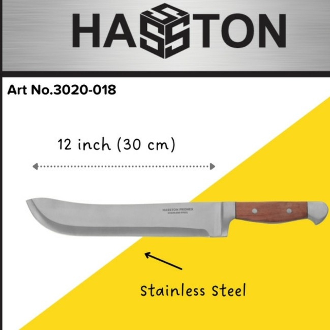 HASSTON PROHEX- pisau lembu 12",pisau daging stainless tajam 3020-018