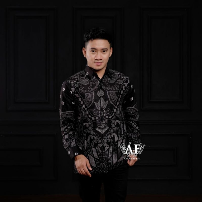 KEMEJA BATIK PRIA LENGAN PANJANG SIZE M L XL XXL BSWART Batik HRB026 kenango panjang padi