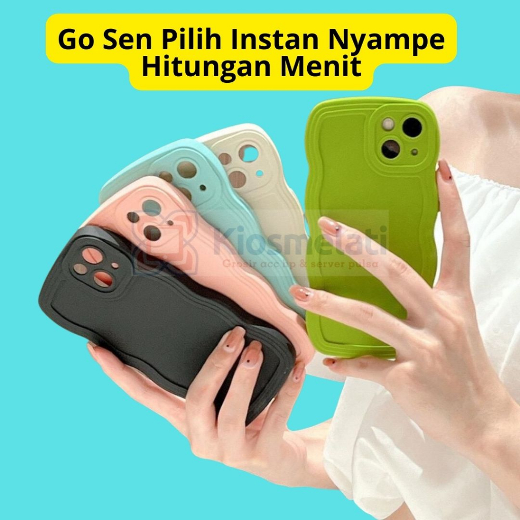 Wavy Gelombang Soft Case Samsung A04e - Silikon Casing Karet Polos Macaroon