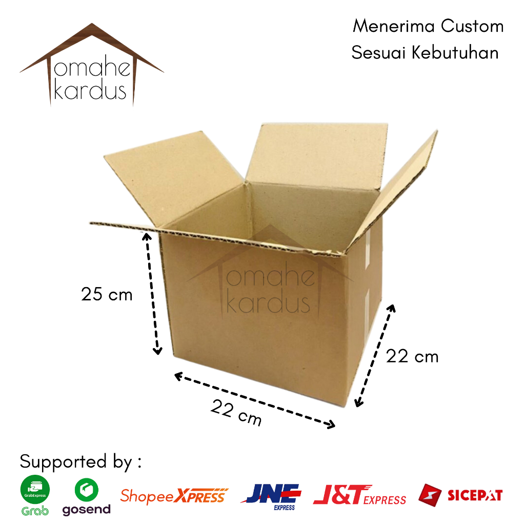 

kardus box polos baru uk 22x22x25 cm
