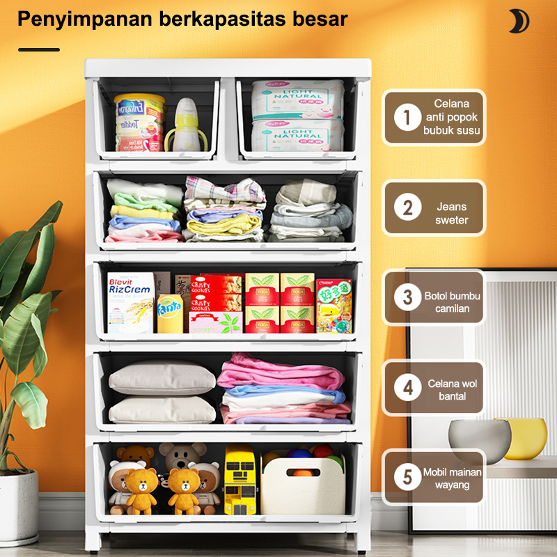 Weyon Sakura Lemari Bayi Plastik Plastic Storage Cabinet Lemari  Laci Plastik 7 Susun Lemari Pakaian Plastik