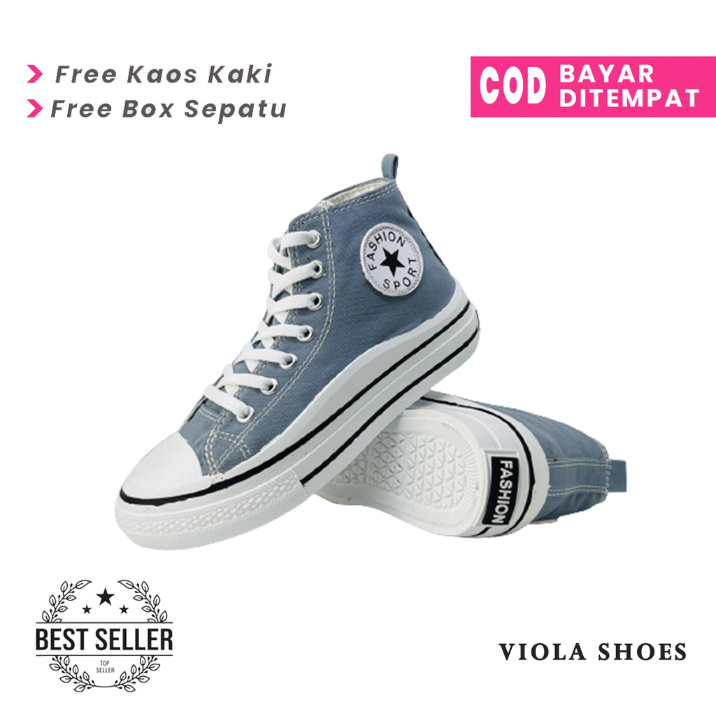 Sepatu Sneakers Kanvas Pria dan Wanita Sepatu Boot Grade A High Quality Sepatu Import Unisex Free Gift Kaos Kaki Sepatu Tinggi Murah