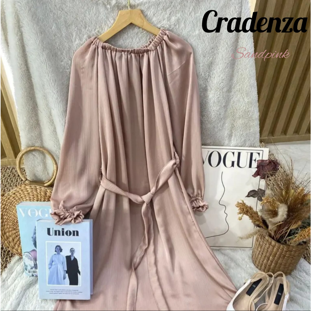 Gamis Syar'i Terbaru Cradenza Baju muslim wanita Dress Kekinian Warna Army Sandypink Aqua Burgundy