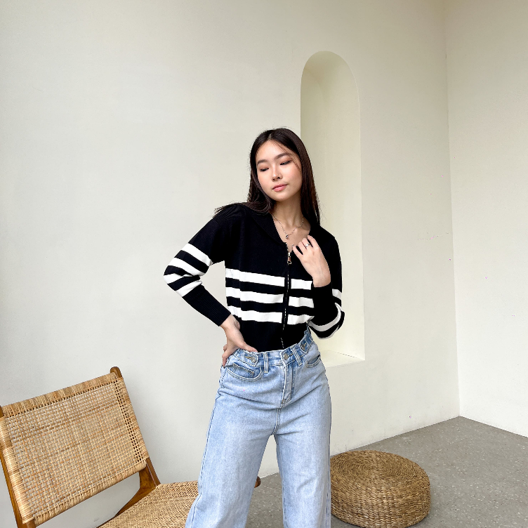 Zae Sweater Top / Cardigan Lengan Panjang / Korean Casual Top