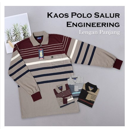 kaos kerah pria dewasa / kaos kerah pria dewasa salur / kaos pria motif salur lengan panjang / kaos 