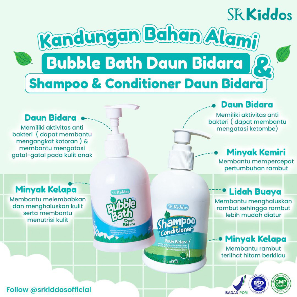 SR12 Kiddos Bubble Bath Daun Bidara / Sabun Mandi Anak / Perawatan Kulit Bayi Harum Menyegarkan