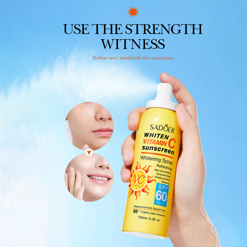 SADOER Tabir Surya Pemutih Vitamin C 2 in 1 Sunscreen Spray SPF60 PA++++