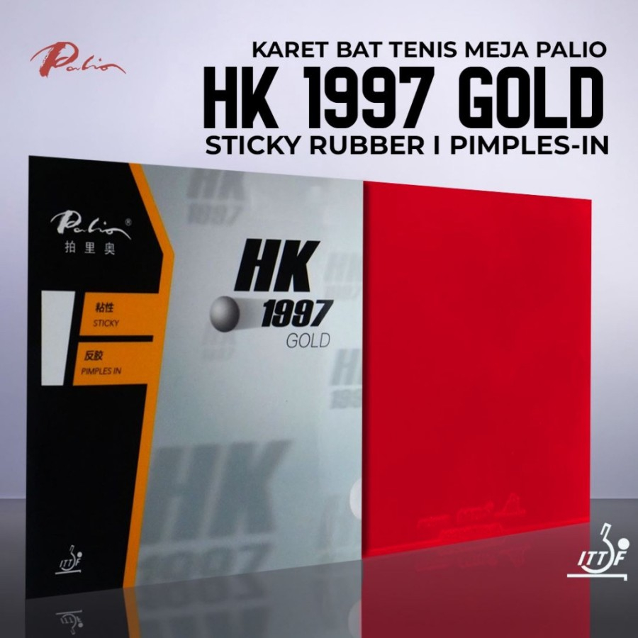 Karet Bet Pingpong Tenis Meja PALIO HK 1997 GOLD Original