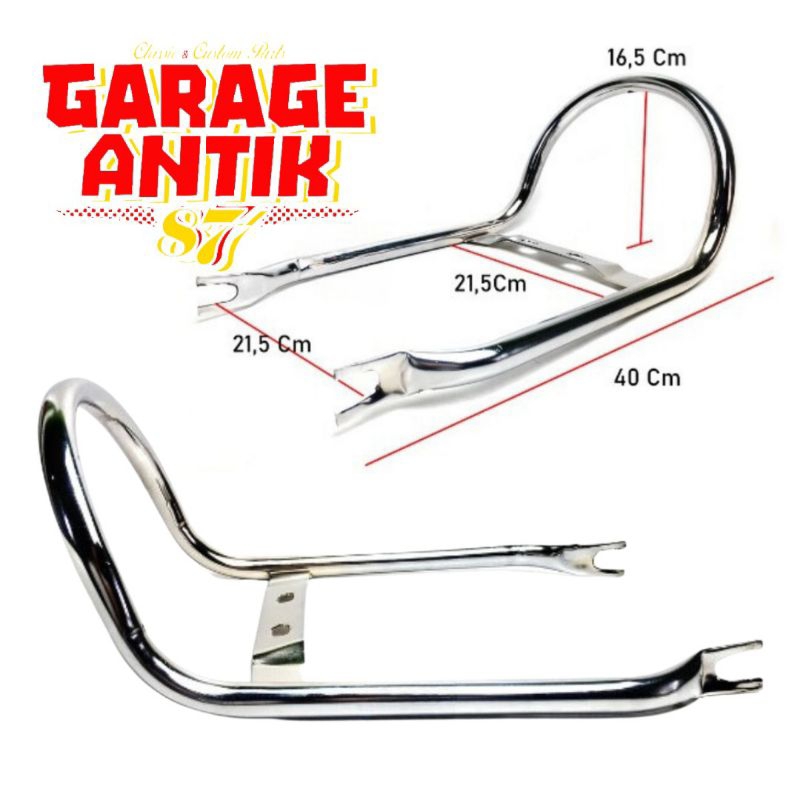 Behel belakang Kawasaki w175 / rak bagasi belakang w175 /chrome , powder coating
