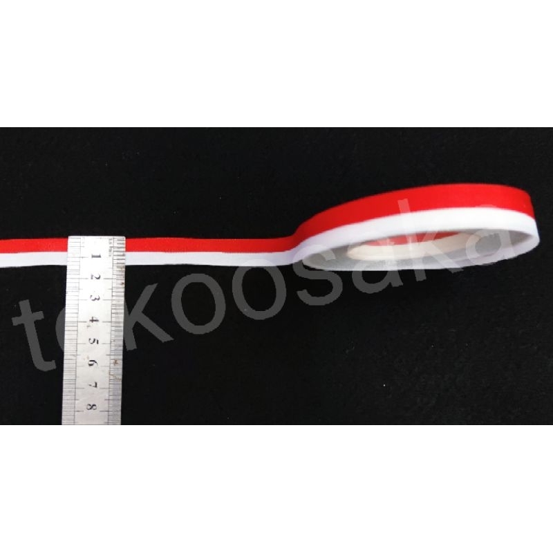 

Pita Bendera Merah Putih ukuran ½" ( 1,25cm )