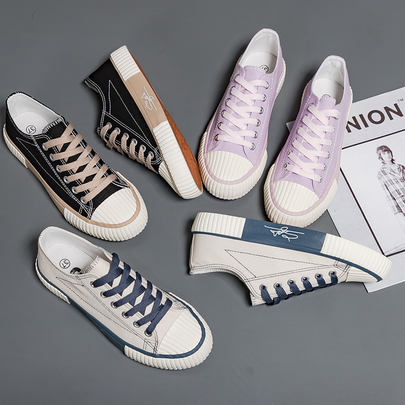 Favorite &quot;FREE BOX&quot; (Size 37 - 41) Sepatu Wanita Sneakers Bertali Kets Tali Warna Kasual Fashion Kanvas Anti Slip Import Premium Quality 9043