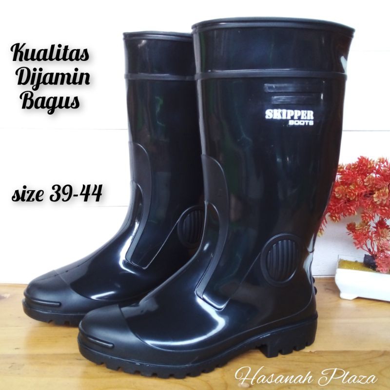 Sepatu Karet Pria Boots Original/Sepatu Boot Pria Panjang/Sepatu Boots Skipper