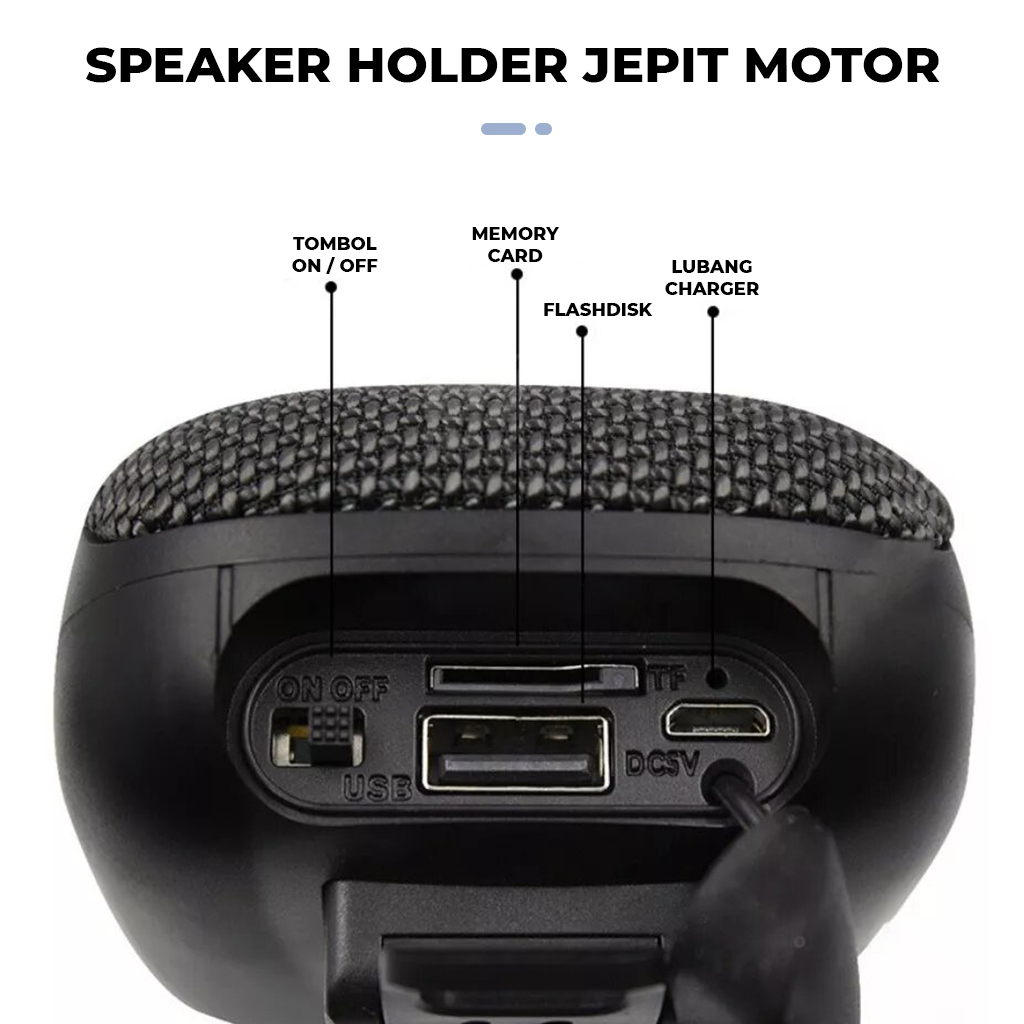 Sepeker Wireless Stang Speaker Bluetooth Sepeda Motor Deep Bass Speker Belutut Music With Memori Card Aman Anti Ribet Untuk Mendengarkan Musik Saat Berkendara NBWS225 | GROSIRXPRESS