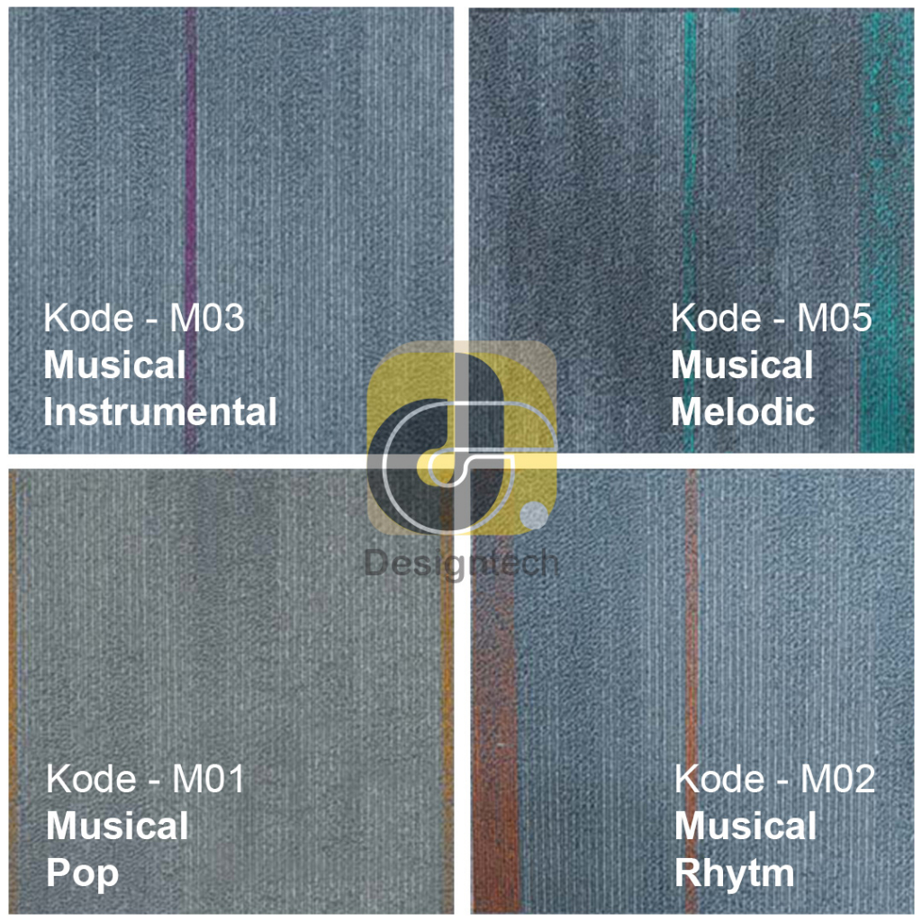 Karpet Lantai Motif Garis - Karpet tiles Kotak ukuran 50x50cm - Musical