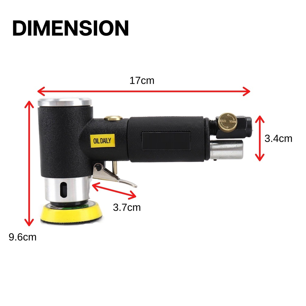 Mini Air Angle Sander 90°Pneumatic Orbital Polishing Grinding Machine Polisher Poles Mesin OKK