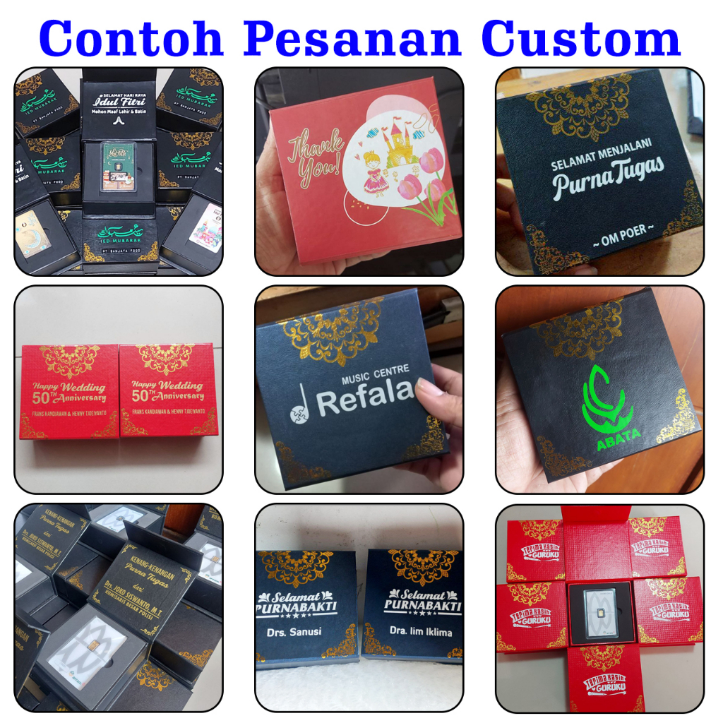 Gift Box CUSTOM TEMA Kotak Kado Souvenir Hampers untuk Logam Mulia Antam dan lainnya - Kotak Perhiasan