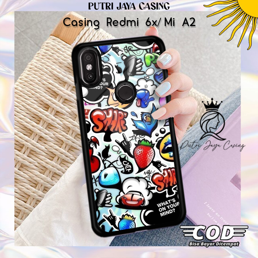 Case Hp Redmi 6x Mi A2 Casing Redmi 6x Mi A2 Motif GRAFTY Casing Terbaru Case Karakter Lucu Casing L