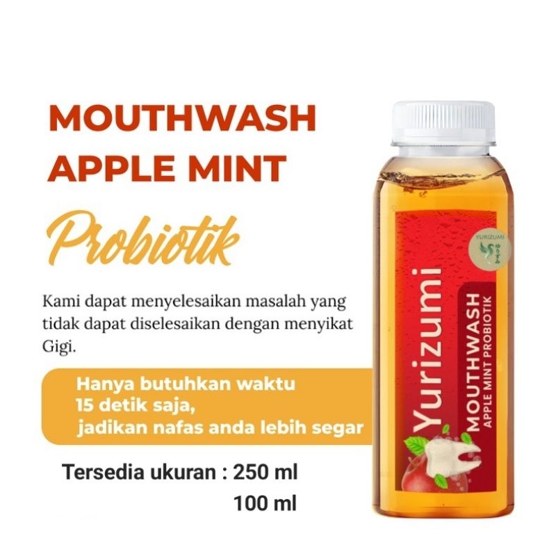 Yurizumi Mouthwash Apple Mint Probiotik BPOM Obat Kumur Menyegarkan Nafas Memperbaiki Masalah Sakit Gigi &amp; Gusi Mengurangi Plak Gigi Menghilangkan Bau Mulut / Obat Kumur Aroma Mint Segar / Obat Kumur Menghilangkan Karang Gigi Mengurangi Sakit Gigi &amp; Gusi