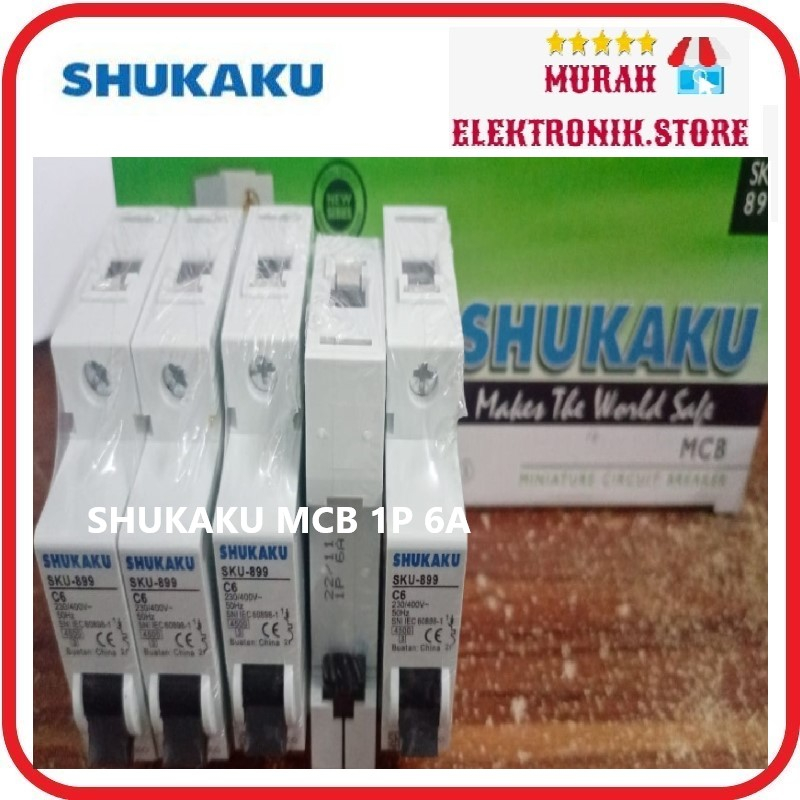 MCB SHUKAKU HITAM 1 PHASE 4A 6A 10A 16A AMPER STUT PEMUTUS ALIRAN LISTRIK