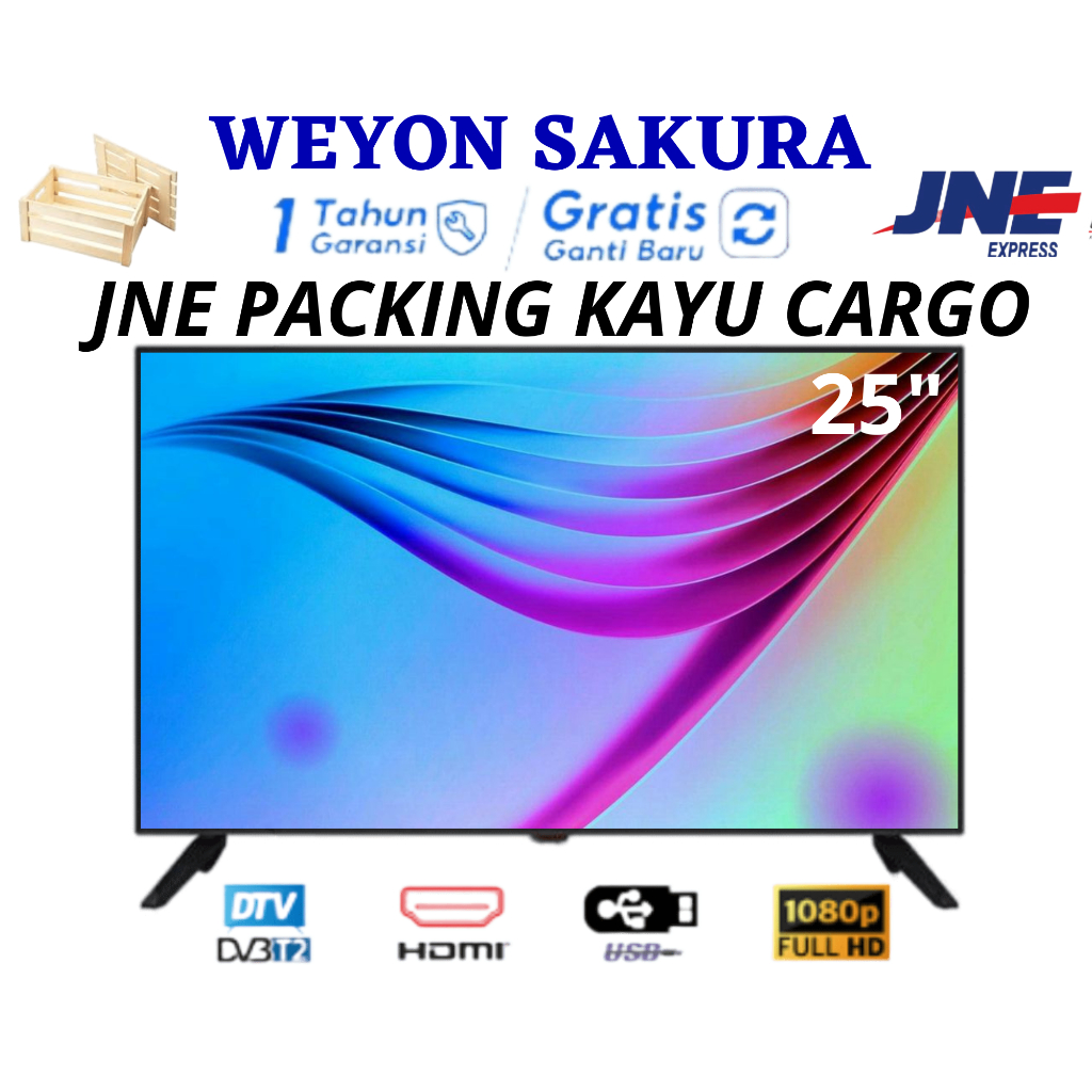 JNE TV DIGITAL WEYON LED 25 INCH  FULL HD GARANSI 1 TAHUN ORIGINAL