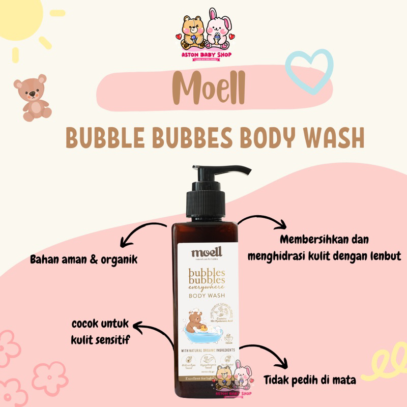 Moell Bubbles Bubbles Everywhere Body Wash 185 ml Sabun Mandi Bayi Moell Body Wash