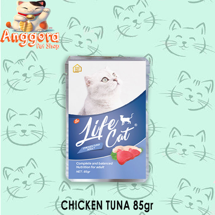 Makanan kucing basah Life Cat Pouch 85gr all varian 24PCS