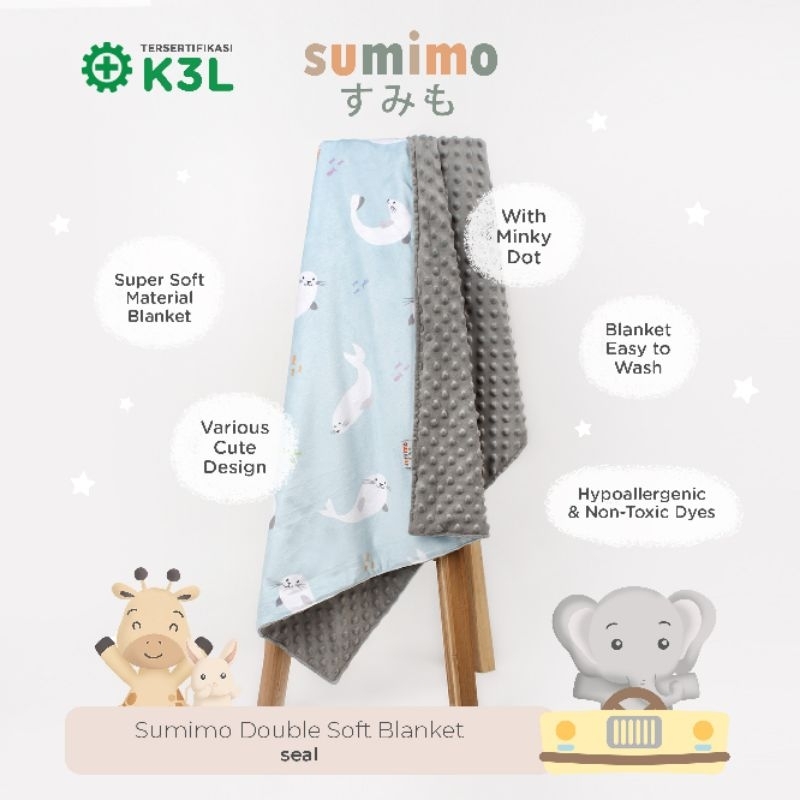 Sumimo Double Soft Newborn Blanket (Motif Random) - Selimut Bayi