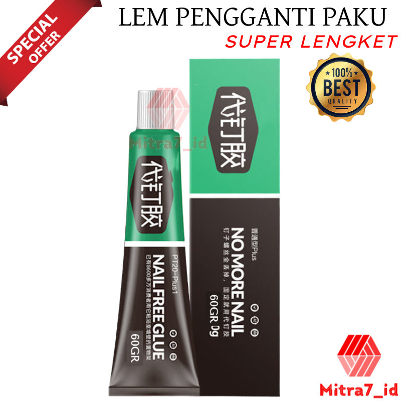 [M7] LEM PENGGANTI PAKU 60GRAM / LEM ADHESIVE GLUE NO MORE NAIL / LEM SUPER LENGKET MULTIFUNGSI