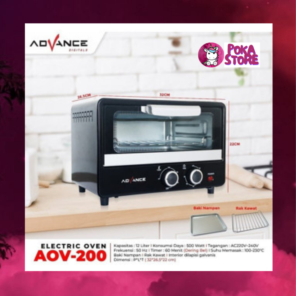 OVEN LISTRIK ADVANCE 12 LITER 500 WATT - AOV 200
