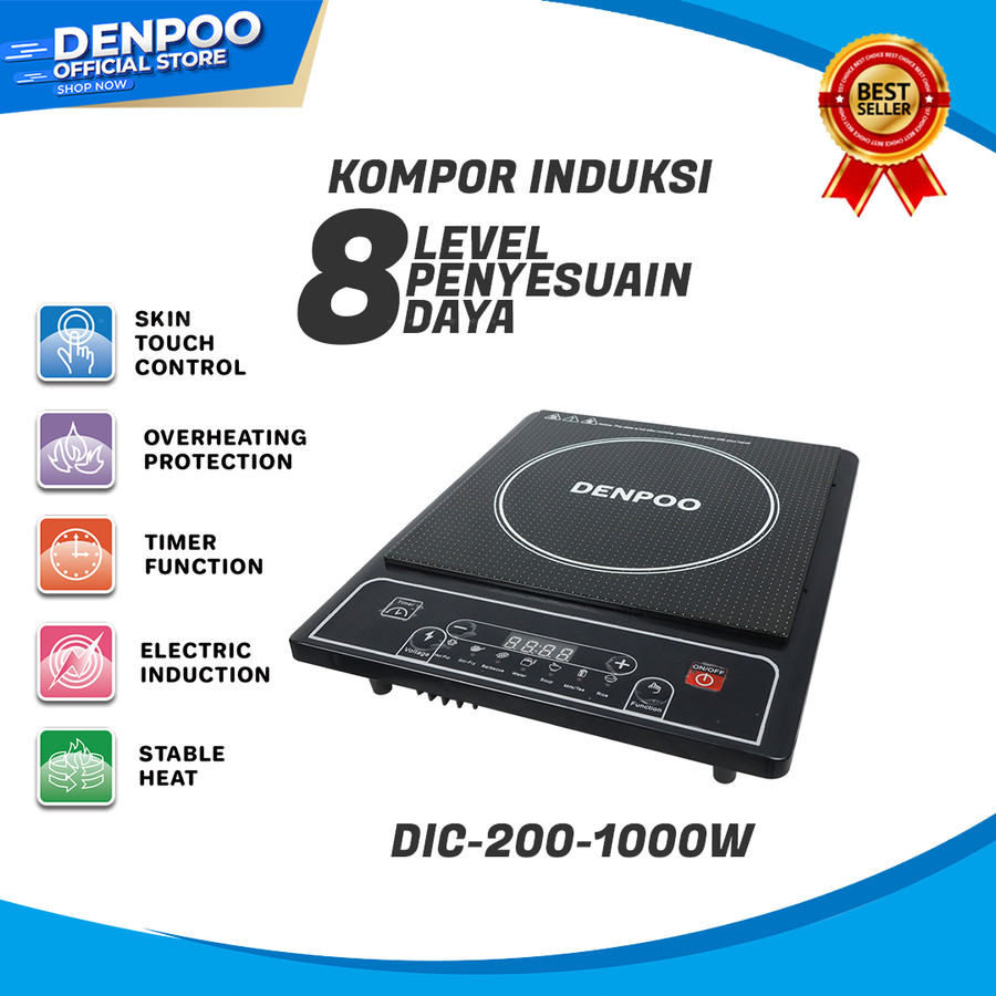 Denpoo Kompor Induksi Listrik Low Watt DIC 200-1000