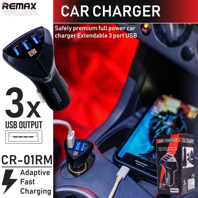 Batok Saver Charger Mobil Remax Aliens 3USB 4.2A ♧