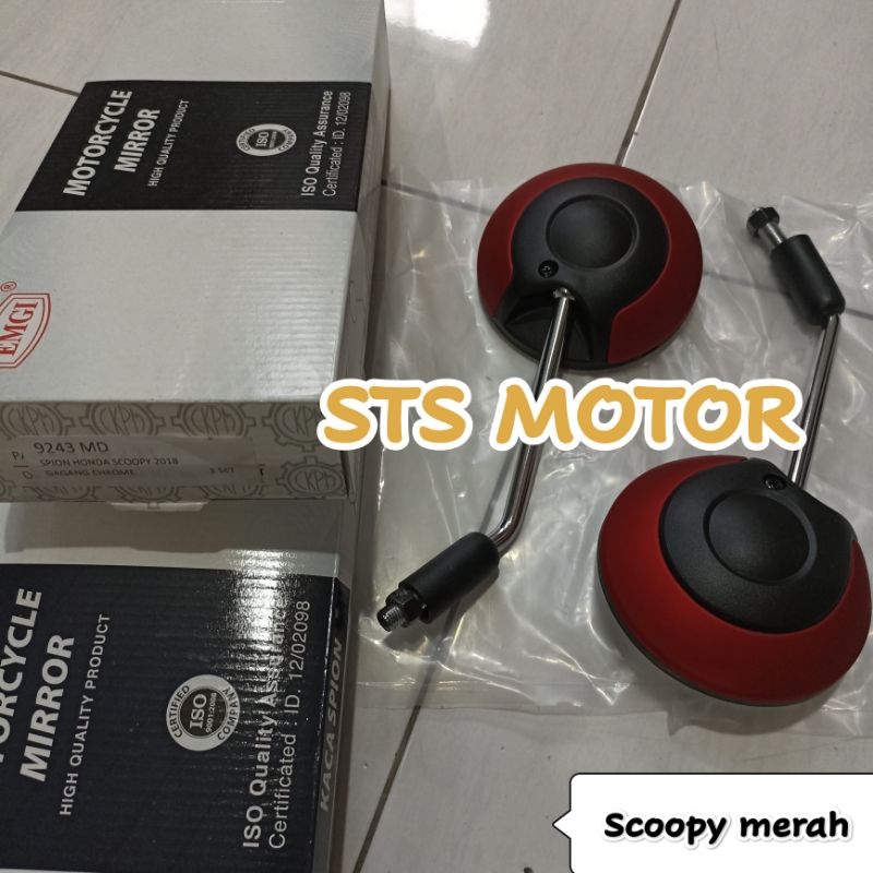Kaca spion cembung original Honda SCOOPY merah doff EMGI