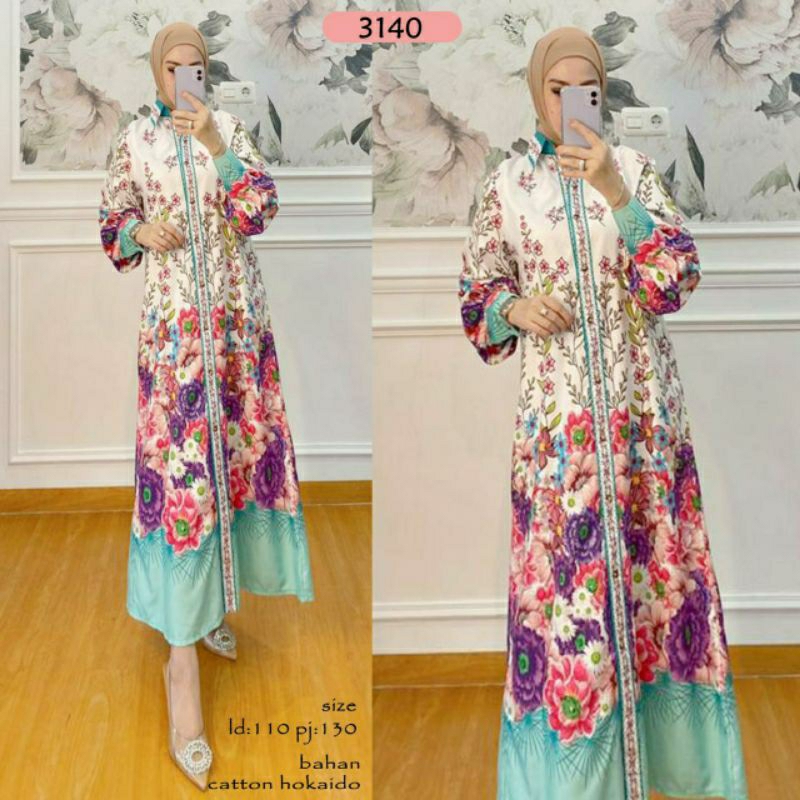 Gaudi Dress #3, GAMIS MUSLIM CANTIK MODIS KEKINIAN FIT XXL LD 112 BAHAN KATUN HOKKAIDO TERMURAH OOTD KEKINIAN TERLARIS