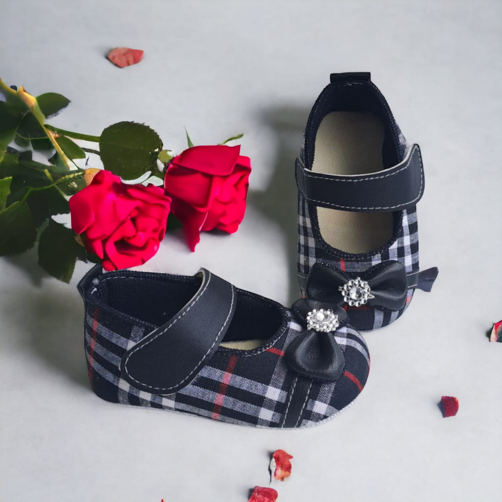 Sepatu Bayi Perempuan Usia 0-14 Bulan Blackbery Pita