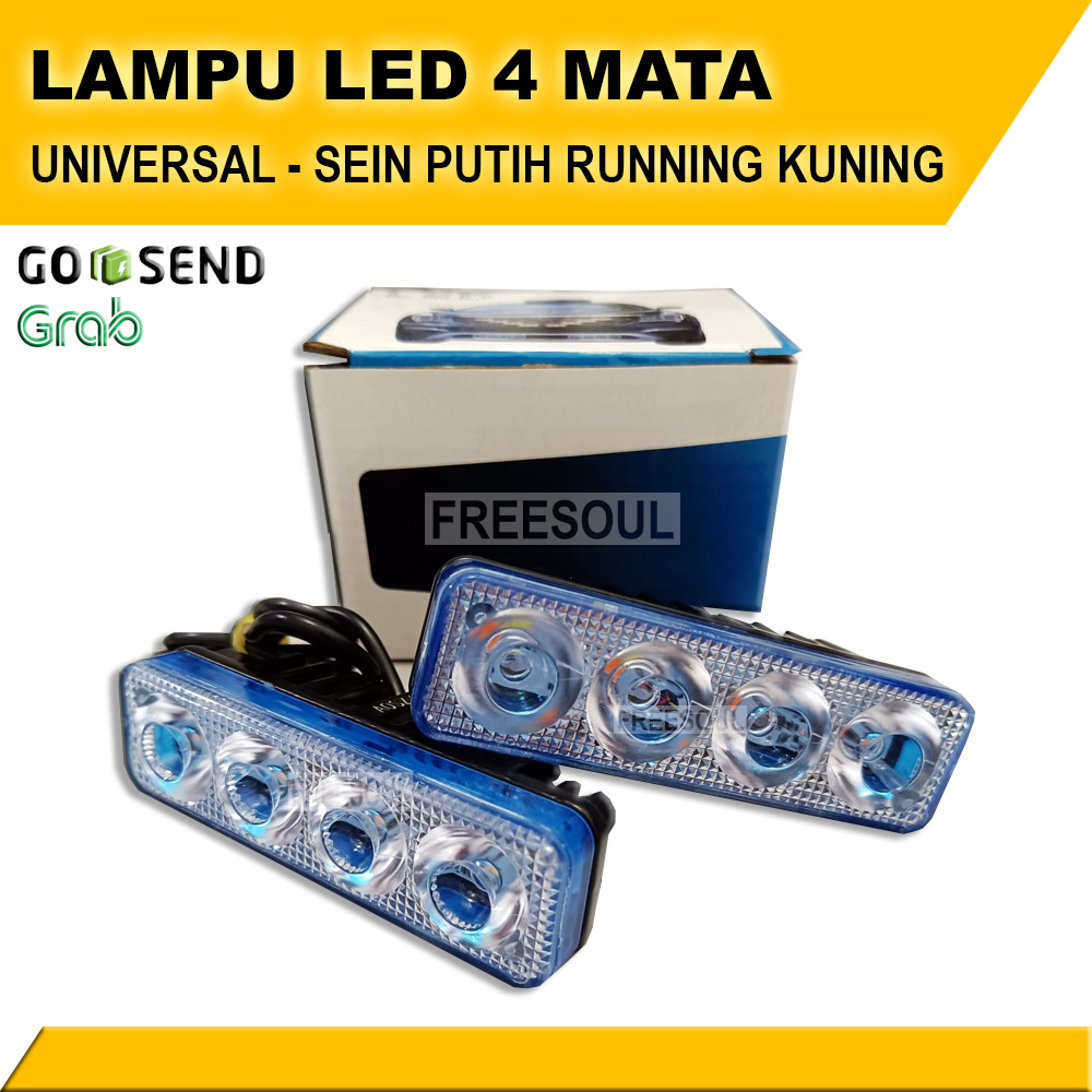 Lampu DRL 4 LED 12v Sein Running - Universal Mobil