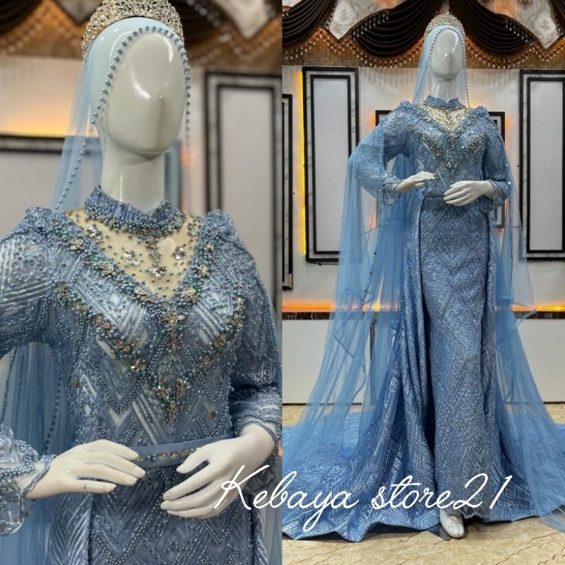 GAUN PENGANTIN JUBAH |GAUN WEDING BAHAN ELISAP |BAJU WEDDING BEREKOR | GAUN MEWAH PAYET |GAUN NIKAH|