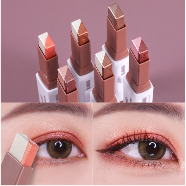 LAMEILA COLOR EYESHADOW STICK KOMBINASI 2 WARNA DOUBLE GRADIEN EYE SHADOW STICK EYESHADOW CANTIK