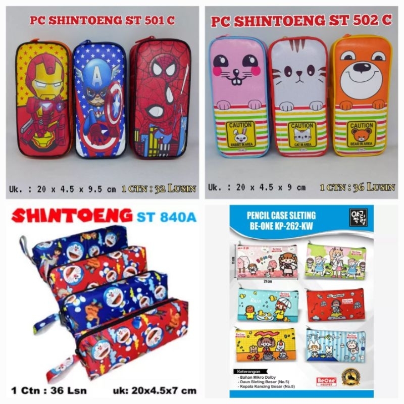 

Tempat Pensil Kotak Pensil Kain Shin Toeng SuperHero 502 261 animal doll/doraemon resleting karakter boy girl animal SNR kuromoi gambar timbul bola warna warni