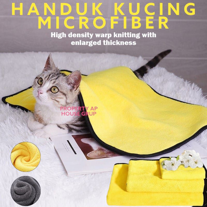 HANDUK GROOMING ABU KUNING 30x30