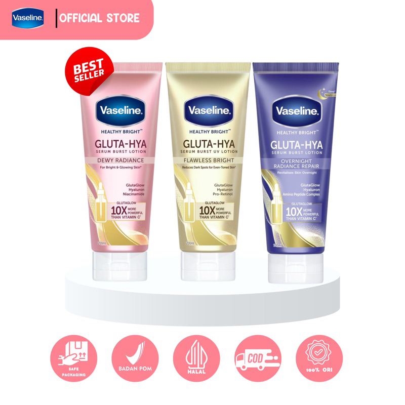 [BEST SELLER] VASELINE GLUTA HYA 200 ML / VASELINE GLUTA HYA SACHET / VASELINE SERUM BURST LOTION BP