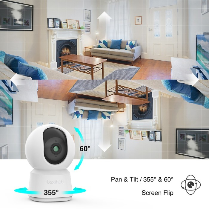 ARENTI P2 &amp; P2T Laxihub Kamera CCTV FHD 2K Anti Maling Smart Indoor IP Camera Home Security Motion Detection With App