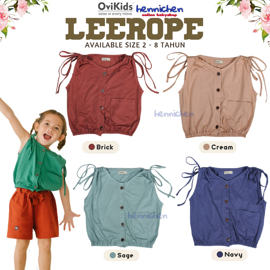 LEEROPE KAOS ANAK ATASAN BAJU ANAK PEREMPUAN BLOUSE ANAK PEREMPUAN 2-8 TAHUN OVIKIDS