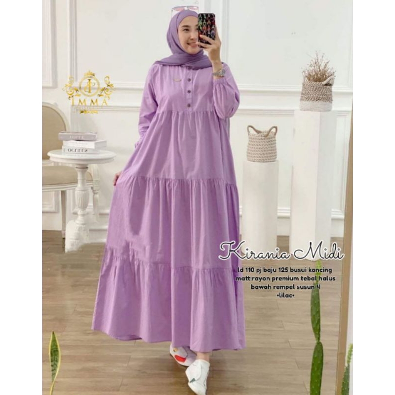 KIRANIA MIDI DRESS || RAYON PREMIUM DRESS POLOS