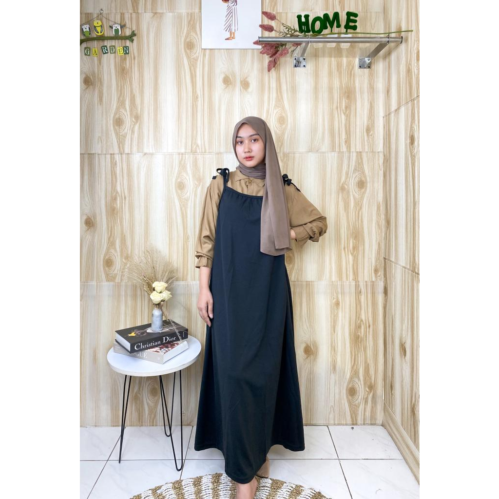 JISOO OVERALL OUTER DRESS POLOS KOREAN LOOK MAYUNG MUSLIM MURAH