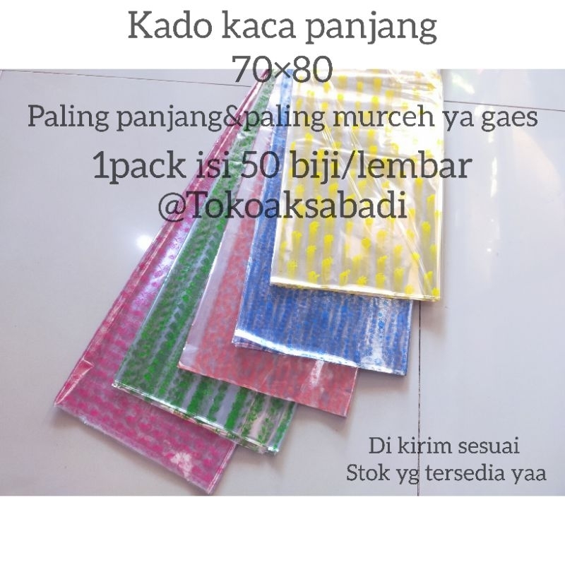 

Plastik Kado Kaca Bening MOTIF ukuran 70x80 cm isi 50 pcs / Kertas Kado Kaca/plastik parcel/kado lamaran/KADO KACA JUMBO