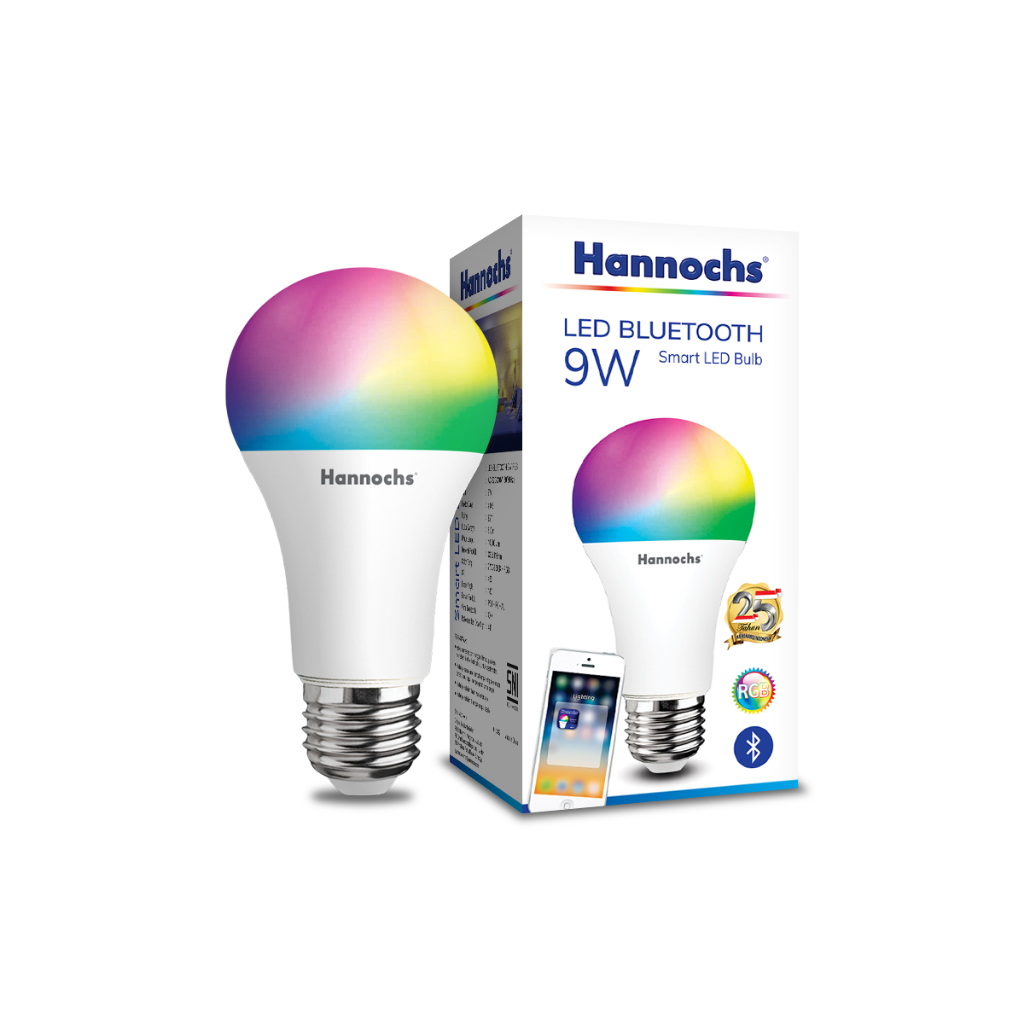 Hannochs Smart LED Bulb Bluetooth 9W RGB - Warna